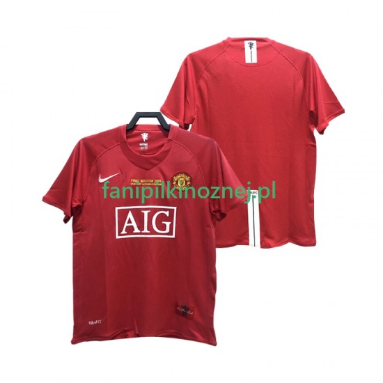 Koszulka Manchester United 2007 Retro 2008 Domowa Krótkie Rękawy ,Męska