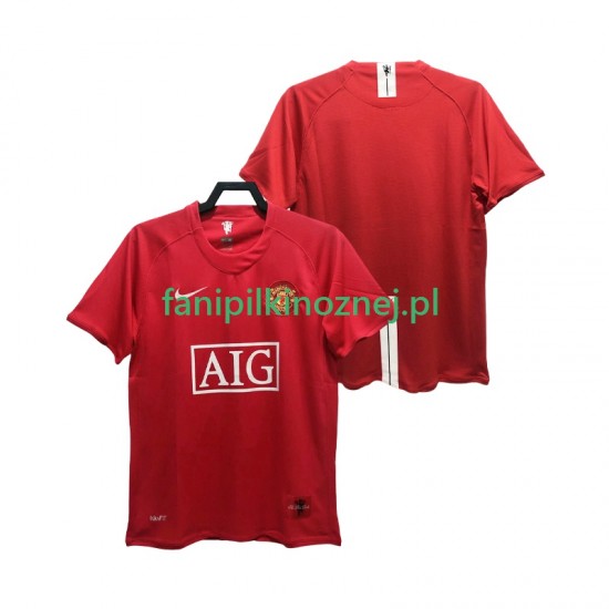 Koszulka Manchester United Premier League 2007 Retro 2008 Domowa Krótkie Rękawy ,Męska