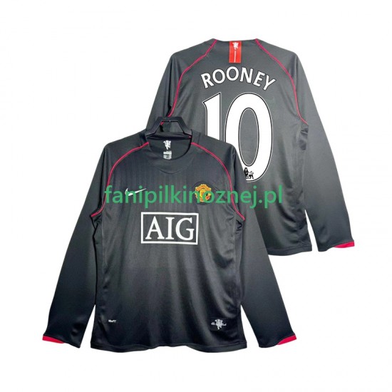 Koszulka Manchester United Rooney 10 2007 Retro 2008 Wyjazdowa Długie Rękawy ,Męska