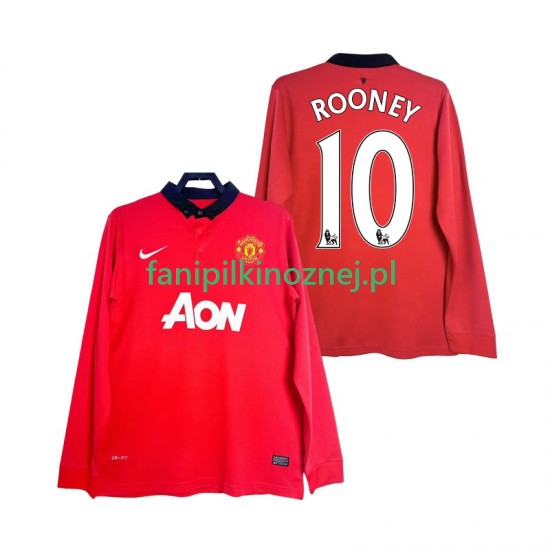 Koszulka Manchester United Rooney 10 2013 2014 Retro Domowa Długie Rękawy ,Męska