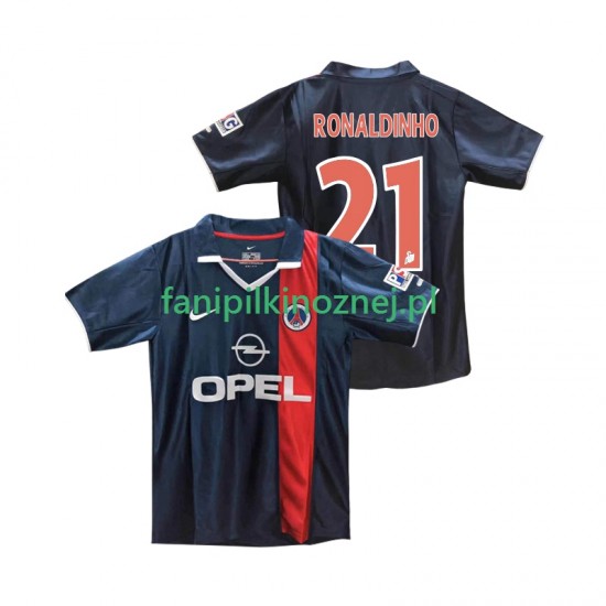 Koszulka Paris Saint-Germain RONALDINHO 21 2001 Retro 2002 Domowa Krótkie Rękawy ,Męska