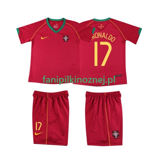Koszulka Reprezentacji Portugalii Cristiano Ronaldo 17 Retro 2006 Domowa Krótkie Rękawy ,Dziecięca