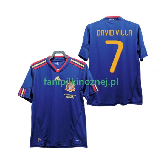 Koszulka Reprezentacji Hiszpanii DAVID VILLA 7 Retro 2010 Wyjazdowa Krótkie Rękawy ,Męska