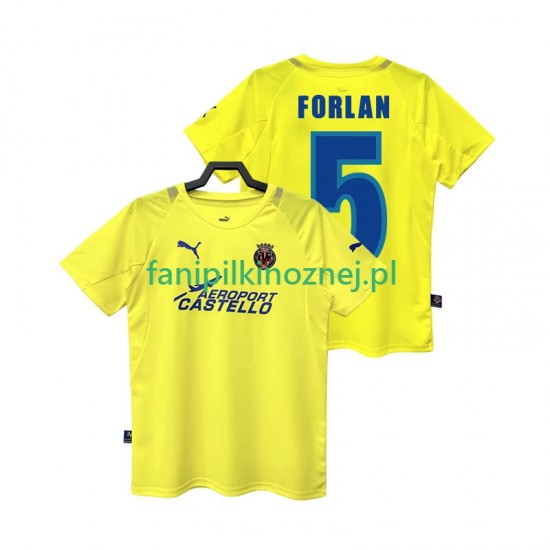 Koszulka Villarreal CF FORLAN 5 2005 Retro 2006 Domowa Krótkie Rękawy ,Męska