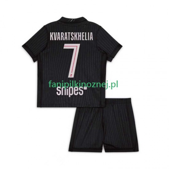 Koszulka Paris Saint-Germain Khvicha Kvaratskhelia 7 2025-2026 Czwarty Krótkie Rękawy ,Dziecięca
