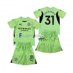Koszulka Manchester City Ederson Moraes 31 2 Bramkarska 2024-2025 Czwarty Krótkie Rękawy ,Dziecięca