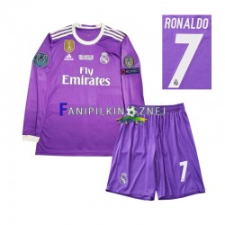 Koszulka Real Madryt Cristiano Ronaldo 7 2016 Retro Wyjazdowa Długie Rękawy ,Dziecięca