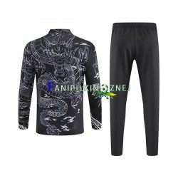 Real Madryt Czarny Komplet Bluzy Treningowe Dragon 2023-2024