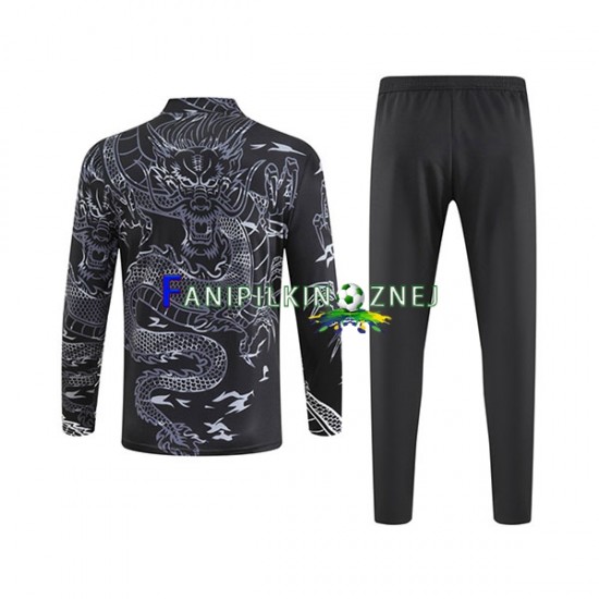 Real Madryt Czarny Komplet Bluzy Treningowe Dragon 2023-2024