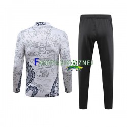 Real Madryt Biały Komplet Bluzy Treningowe Dragon 2023-2024