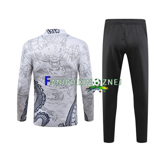 Real Madryt Biały Komplet Bluzy Treningowe Dragon 2023-2024