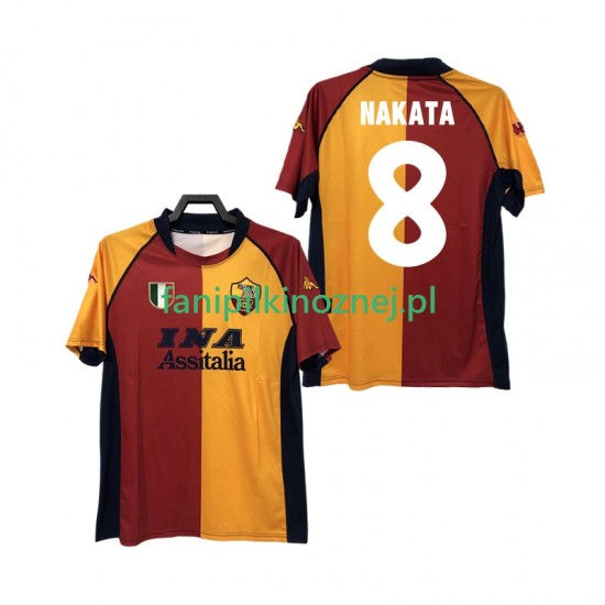Koszulka AS Roma AKATA 8 2000-2001 Retro Domowa Krótkie Rękawy ,Męska