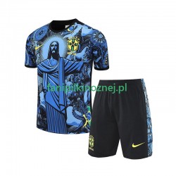 Reprezentacji Brazylii Niebieski JESUS Football Shirts 2024-2025 Domowa Krótkie Rękawy ,Dziecięca
