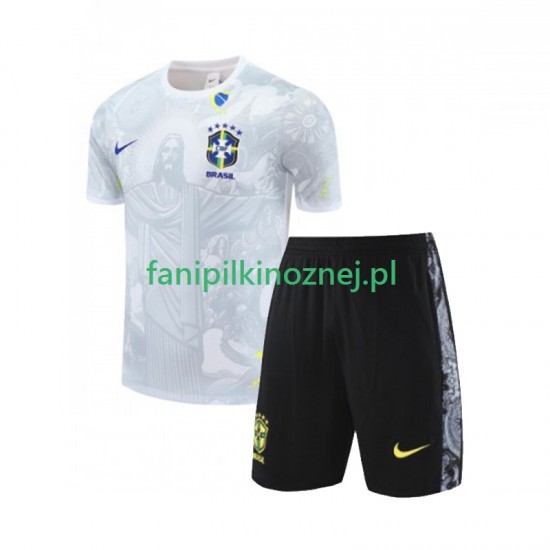 Reprezentacji Brazylii Biały JESUS Football Shirts 2024-2025 Domowa Krótkie Rękawy ,Dziecięca