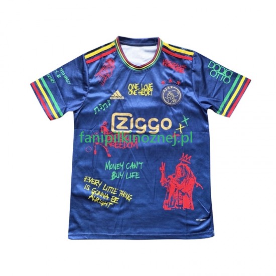 Koszulka AFC Ajax Niebieski Bob Marley Special 2025 Domowa Krótkie Rękawy ,Męska Koszulka AFC Ajax Niebieski Bob Marley Special 2025 Domowa Krótkie Rękawy ,Męska