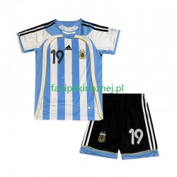 Koszulka Reprezentacji Argentyny Lionel Messi 19 Retro 2006 Domowa Krótkie Rękawy ,Dziecięca