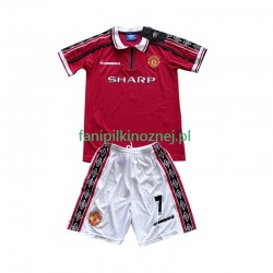 Koszulka Manchester United Beckham 7 Retro 1998 1999 Domowa Krótkie Rękawy ,Dziecięca