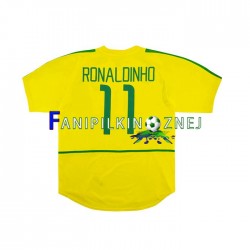 Koszulka Reprezentacji Brazylii RONALDINHO 11 Retro 2002 Domowa Krótkie Rękawy ,Męska