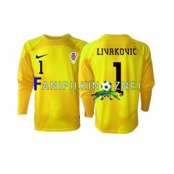 Koszulka Reprezentacji Chorwacji Livaković 1 Bramkarska Mistrzostwa Świata 2022 Domowa Długie Rękawy ,Męska