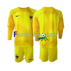 Koszulka Reprezentacji Francji Bramkarska Mistrzostwa Świata 2022 Trzeci Długie Rękawy ,Dziecięca