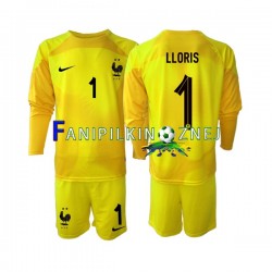 Koszulka Reprezentacji Francji Hugo Lloris 1 Bramkarska Mistrzostwa Świata 2022 Trzeci Długie Rękawy ,Dziecięca