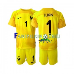 Koszulka Reprezentacji Francji Hugo Lloris 1 Bramkarska Mistrzostwa Świata 2022 Trzeci Krótkie Rękawy ,Dziecięca