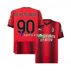 Koszulka AC Milan Charles De Ketelaere 90 2023-2024 Domowa Krótkie Rękawy ,Męska