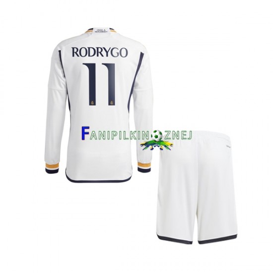 Koszulka Real Madryt Rodrygo Goes 11 2023-2024 Domowa Długie Rękawy ,Dziecięca Koszulka Real Madryt Rodrygo Goes 11 2023-2024 Domowa Długie Rękawy ,Dziecięca