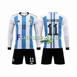 Koszulka Reprezentacji Argentyny 3 Stars Di Maria 11 Mistrzostwa Świata 2022 Domowa Długie Rękawy ,Dziecięca