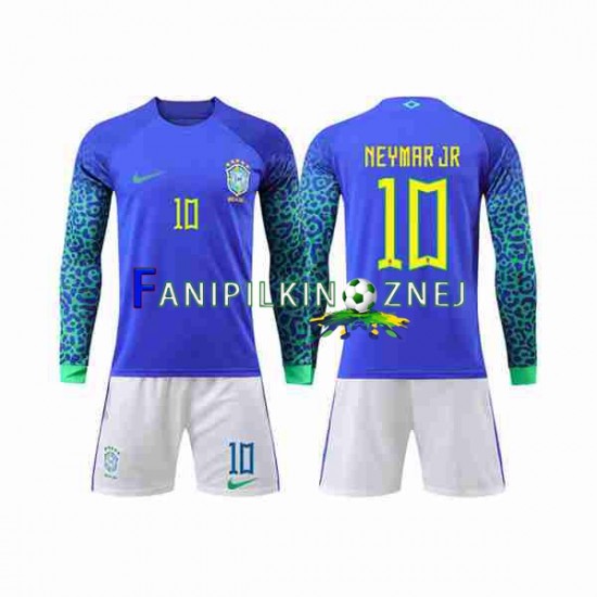 Koszulka Reprezentacji Brazylii Neymar Jr 10 Mistrzostwa Świata 2022 Wyjazdowa Długie Rękawy ,Dziecięca Koszulka Reprezentacji Brazylii Neymar Jr 10 Mistrzostwa Świata 2022 Wyjazdowa Długie Rękawy ,Dziecięca