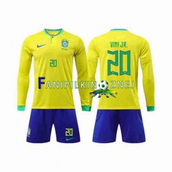 Koszulka Reprezentacji Brazylii Vinicius Junior 20 Mistrzostwa Świata 2022 Domowa Długie Rękawy ,Dziecięca