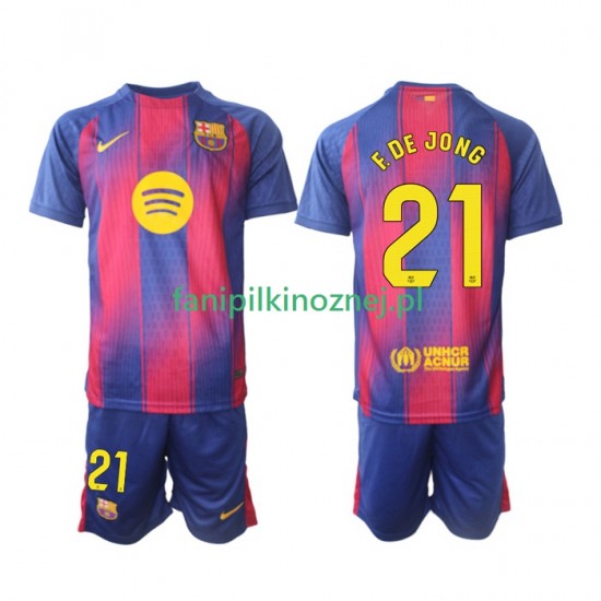 Koszulka FC Barcelona Frenkie de Jong 21 2025-2026 Domowa Krótkie Rękawy ,Dziecięca