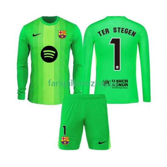Koszulka FC Barcelona Ter Stegen 1 Bramkarska 2025-2026 Domowa Długie Rękawy ,Dziecięca