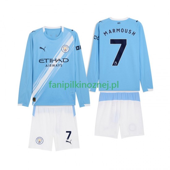 Koszulka Manchester City Omar Marmoush 7 2025-2026 Domowa Długie Rękawy ,Dziecięca