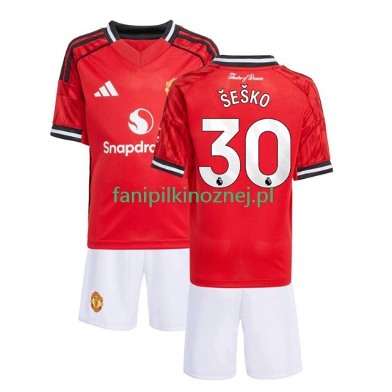 Koszulka Manchester United Benjamin Sesko 30 2025-2026 Domowa Krótkie Rękawy ,Dziecięca