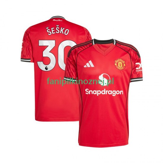 Koszulka Manchester United Benjamin Sesko 30 2025-2026 Domowa Krótkie Rękawy ,Męska