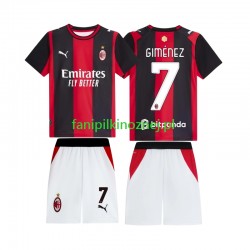 Koszulka AC Milan Gimenez 7 2026-2027 Domowa Krótkie Rękawy ,Dziecięca Koszulka AC Milan Gimenez 7 2026-2027 Domowa Krótkie Rękawy ,Dziecięca