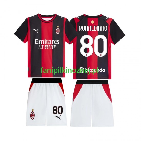 Koszulka AC Milan Ronaldinho 80 2026-2027 Domowa Krótkie Rękawy ,Dziecięca Koszulka AC Milan Ronaldinho 80 2026-2027 Domowa Krótkie Rękawy ,Dziecięca