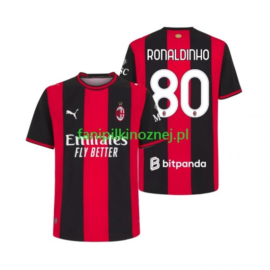 Koszulka AC Milan Ronaldinho 80 2026-2027 Domowa Krótkie Rękawy ,Męska Koszulka AC Milan Ronaldinho 80 2026-2027 Domowa Krótkie Rękawy ,Męska