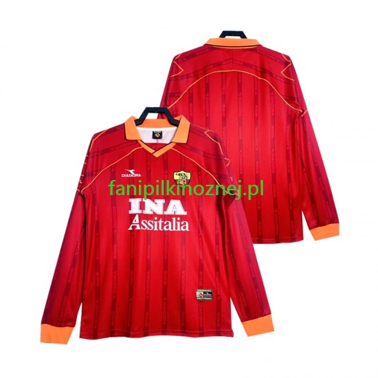 Koszulka AS Roma 2000 Retro 1999 Domowa Długie Rękawy ,Męska