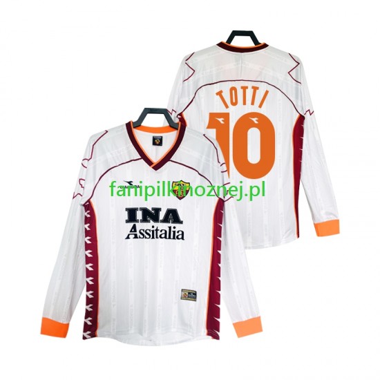 Koszulka AS Roma Totti 10 2000 Retro 1999 Wyjazdowa Długie Rękawy ,Męska Koszulka AS Roma Totti 10 2000 Retro 1999 Wyjazdowa Długie Rękawy ,Męska