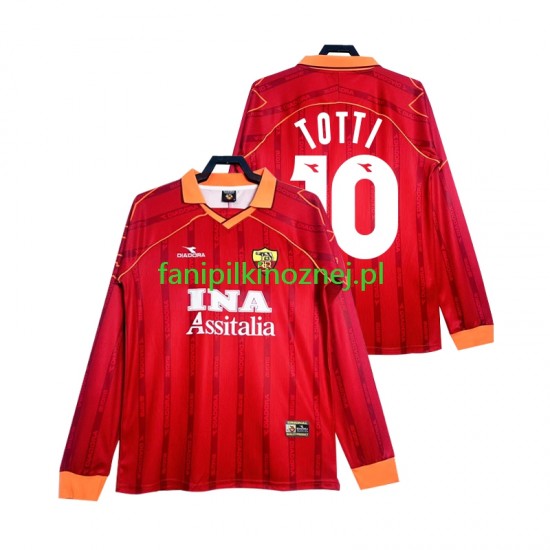 Koszulka AS Roma Totti 10 2000 Retro 1999 Domowa Długie Rękawy ,Męska Koszulka AS Roma Totti 10 2000 Retro 1999 Domowa Długie Rękawy ,Męska