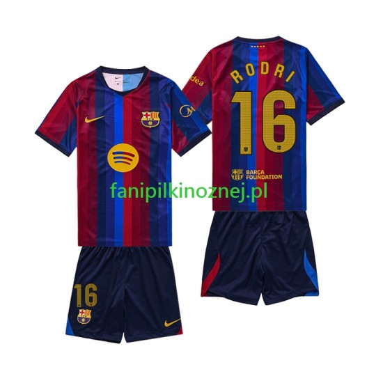 Koszulka FC Barcelona Rodri 16 2026-2027 Domowa Krótkie Rękawy ,Dziecięca