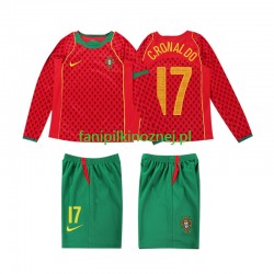 Koszulka Reprezentacji Portugalii Cristiano Ronaldo 17 Retro 2004 Domowa Długie Rękawy ,Dziecięca