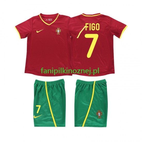 Koszulka Reprezentacji Portugalii FIGO 7 Retro 2002 Domowa Krótkie Rękawy ,Dziecięca