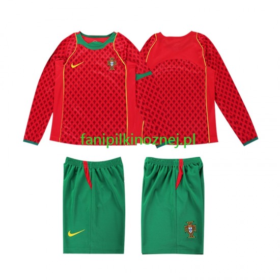 Koszulka Reprezentacji Portugalii Retro 2004 Domowa Długie Rękawy ,Dziecięca