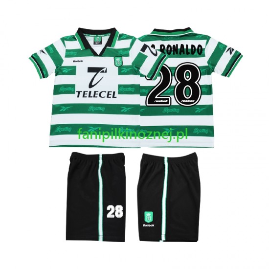 Koszulka Sporting CP Cristiano Ronaldo 28 2000 Retro 1999 Domowa Krótkie Rękawy ,Dziecięca