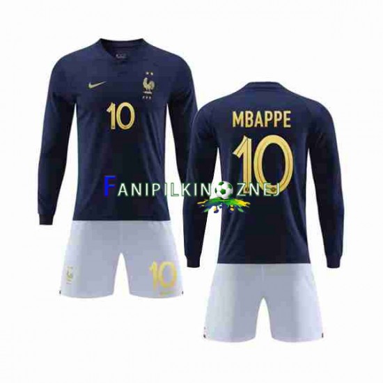 Koszulka Reprezentacji Francji Mbappé 10 Mistrzostwa Świata 2022 Domowa Długie Rękawy ,Dziecięca