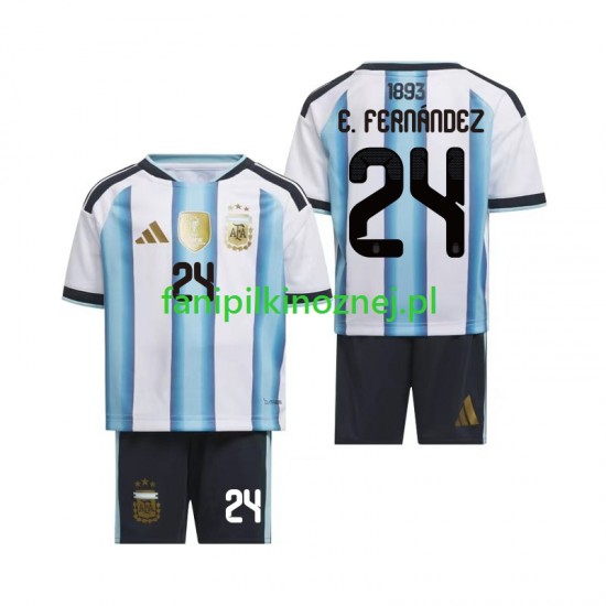 Koszulka Reprezentacji Argentyny Enzo Fernandez 24 Mistrzostwa Świata 2026 Domowa Krótkie Rękawy ,Dziecięca