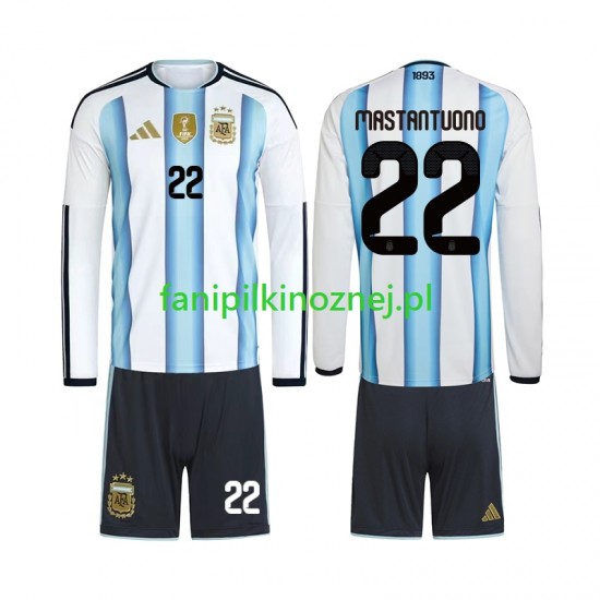 Koszulka Reprezentacji Argentyny Franco Mastantuono 22 Mistrzostwa Świata 2026 Domowa Długie Rękawy ,Dziecięca